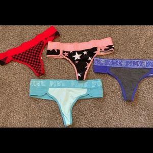 4 pairs Victoria’s Secret Pink panties NWOT